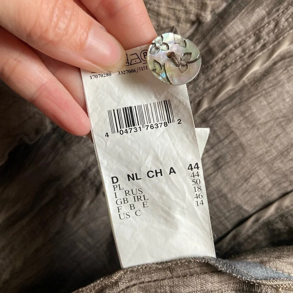 Marcona linen ruffled long sleeve lightweight jacket Sz 14 - Picture 13 of 16